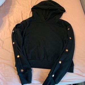 Black cropped hoodie